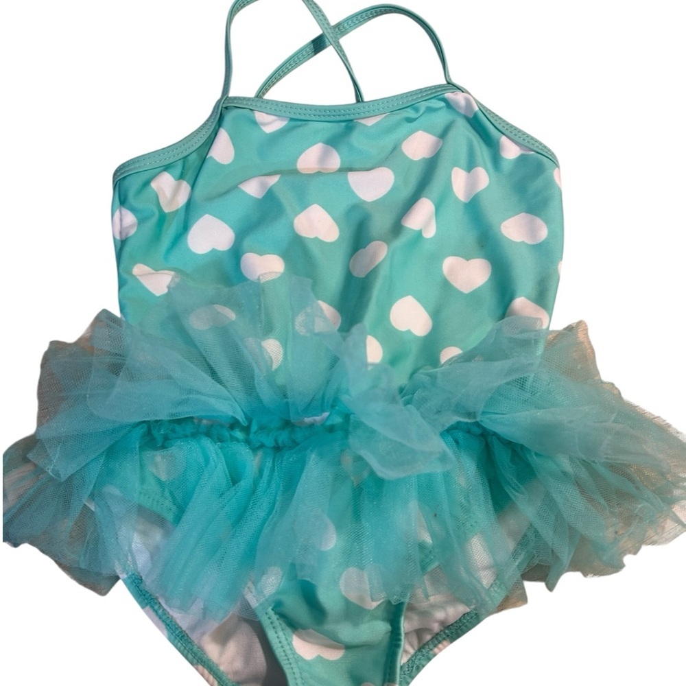 OP Turquoise Swimsuit with Tulle Accents